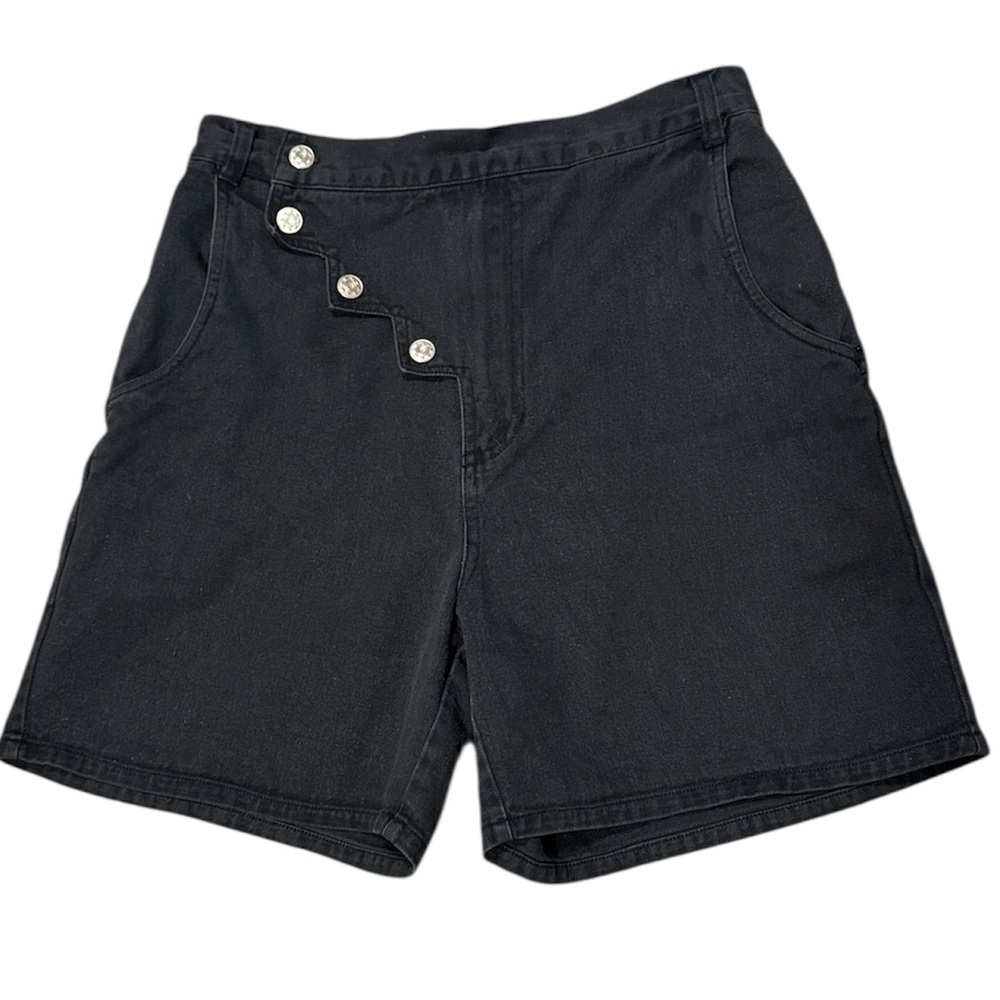 Vintage black denim Adobe rose high waisted shorts - size 11